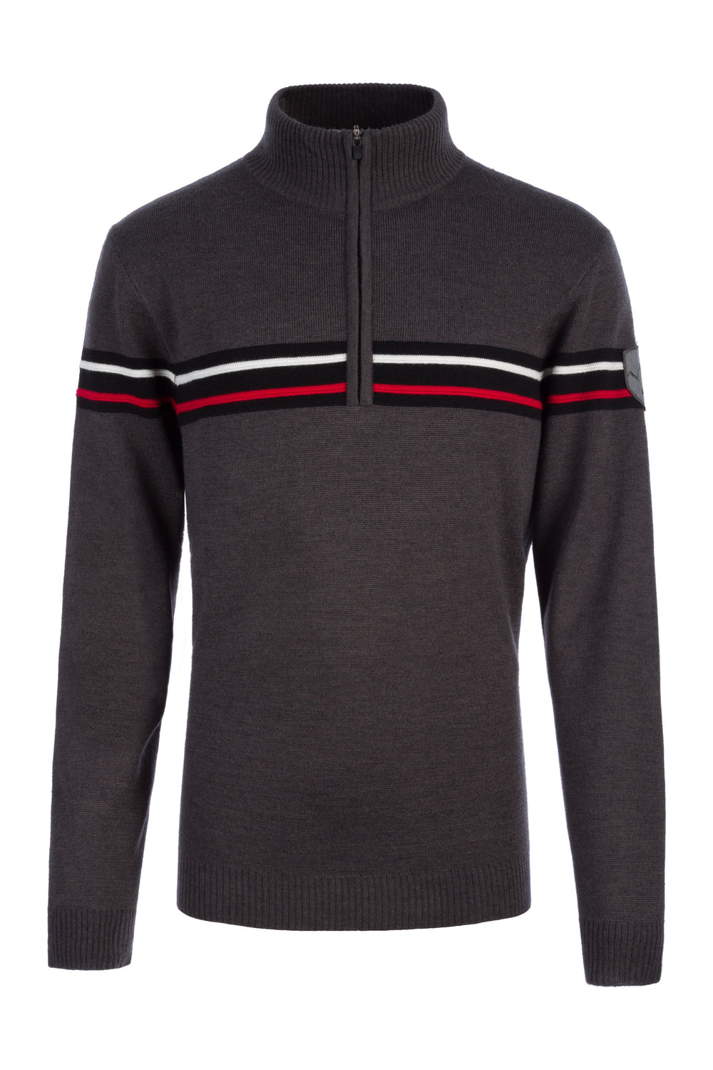 028-CHARCOAL HTR BLACK WHITE RED