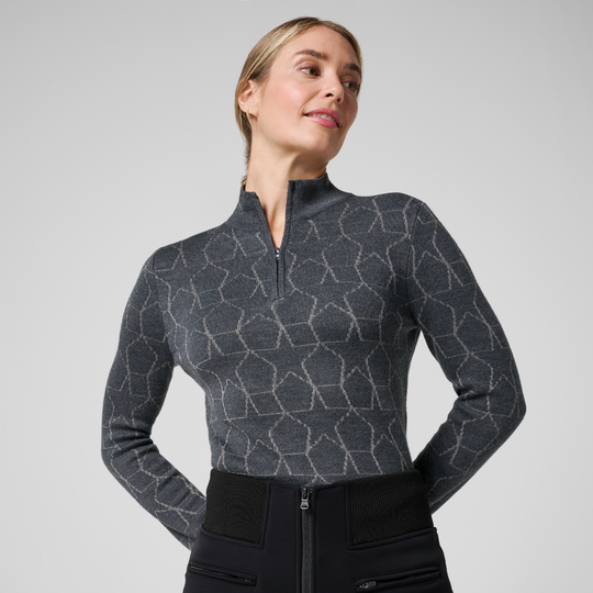 Felicia Sweater women's merino blend ski sweater with lurex star detail
